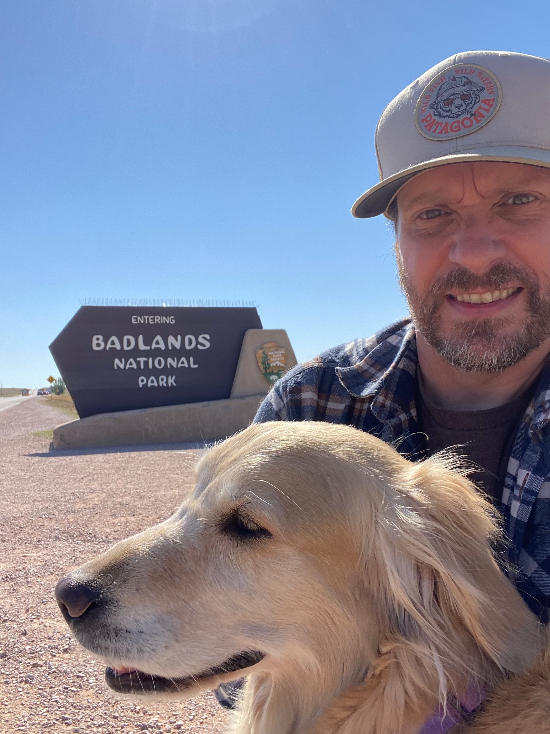 Jacob and his pup at a national park